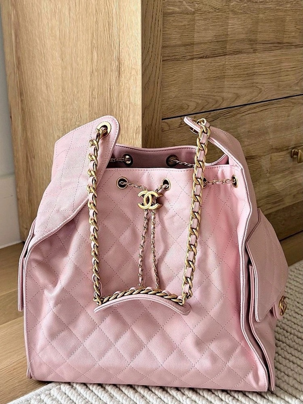 Chanel Small 25 Hobo Bag Quilted Backpack in Pink